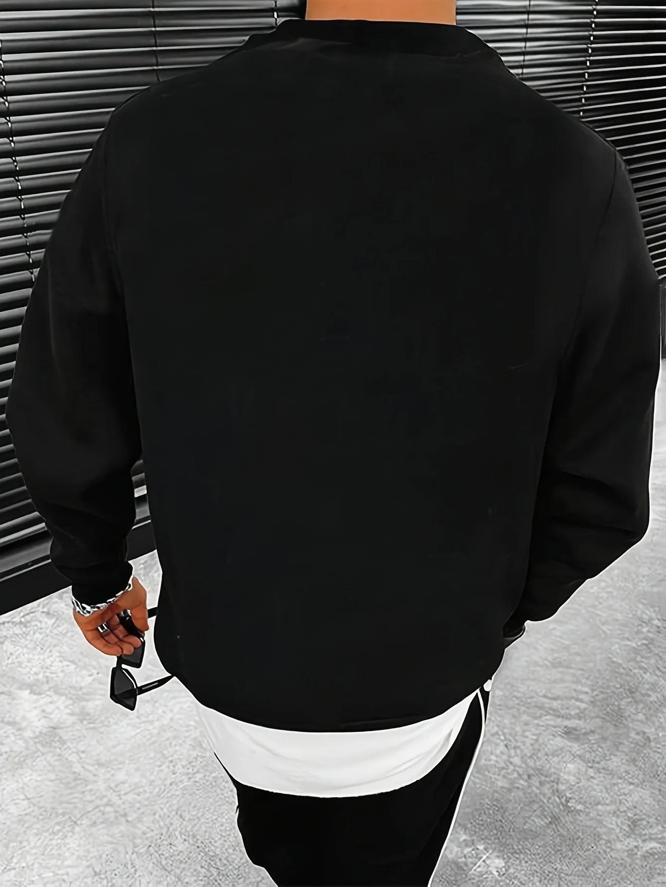 Men's Autumn and Winter Fashionable Casual Loose Paris Letter Graphic Printed Long-Sleeved Round Neck Sweatshirt