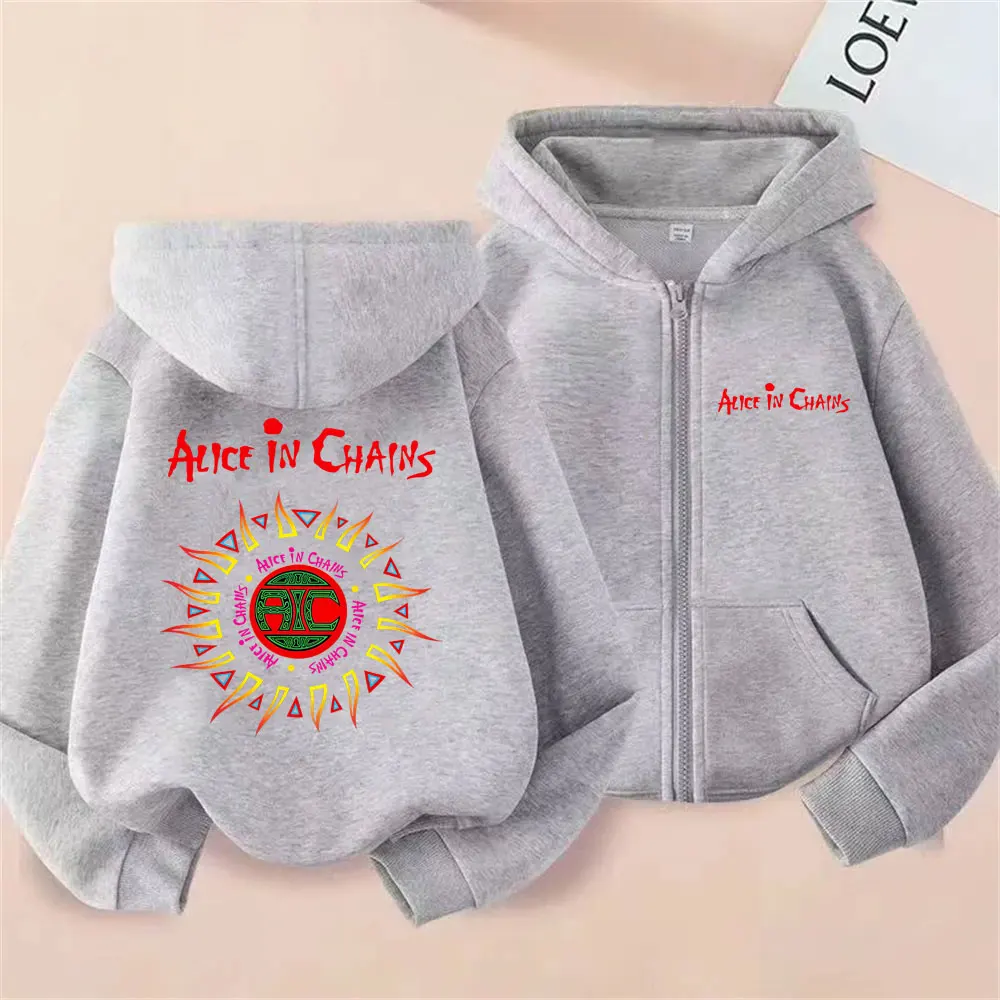 Rock Band Alice in Chains Graphic Zipper Hoodie Men Women Retro Gothic Punk Zip Up Jacket Coat Unisex Classic Oversized Hoodies