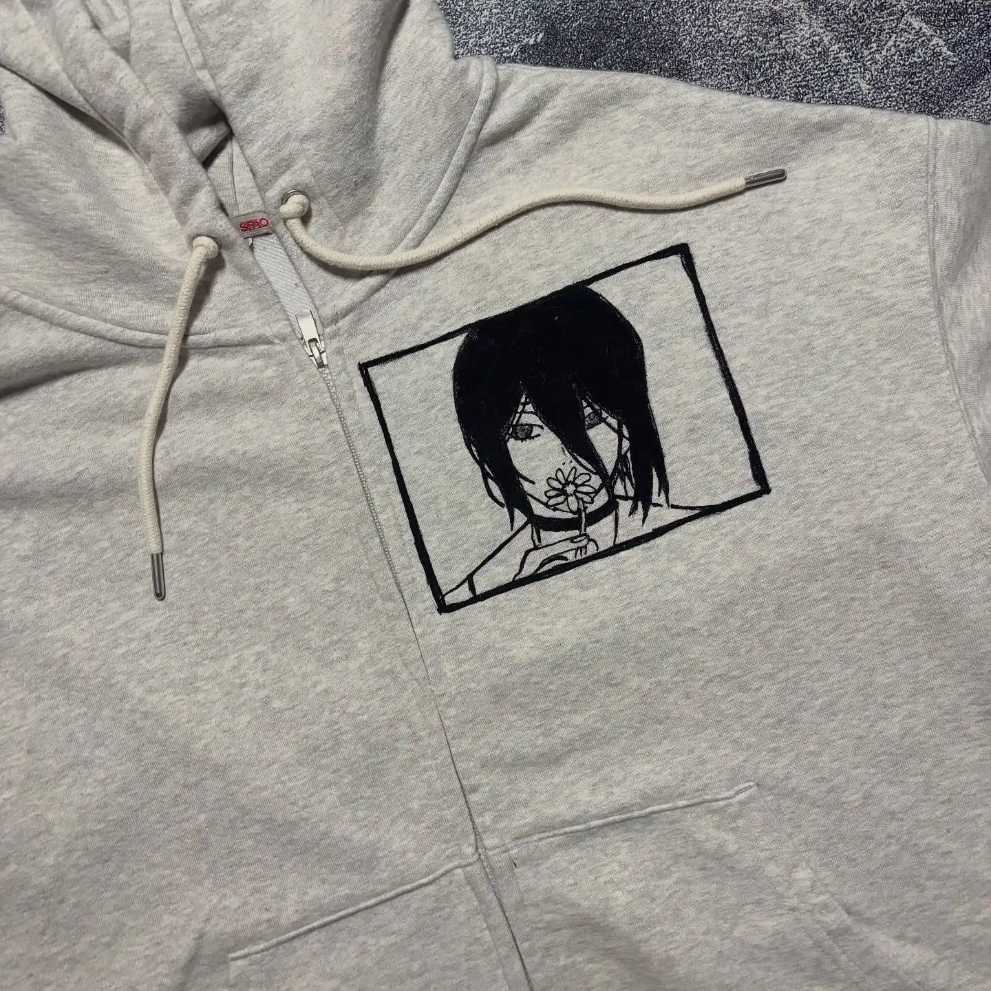DENJIxREZE hoodies grey y2k chainsawman pullover streetwear top harajuku oversized sweatshirt zipper hoodie women men clothes