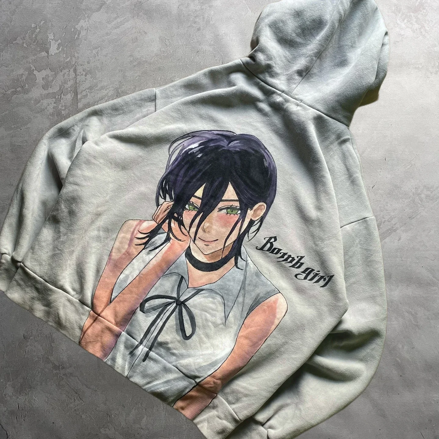 DENJIxREZE hoodies grey y2k chainsawman pullover streetwear top harajuku oversized sweatshirt zipper hoodie women men clothes