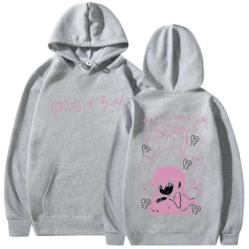 Japanese Manga Bocchi The Rock Hoodies Anime Gotoh Hitori Graphic Sweatshirts Men Women Harajuku Oversized Long Sleeves Pullover