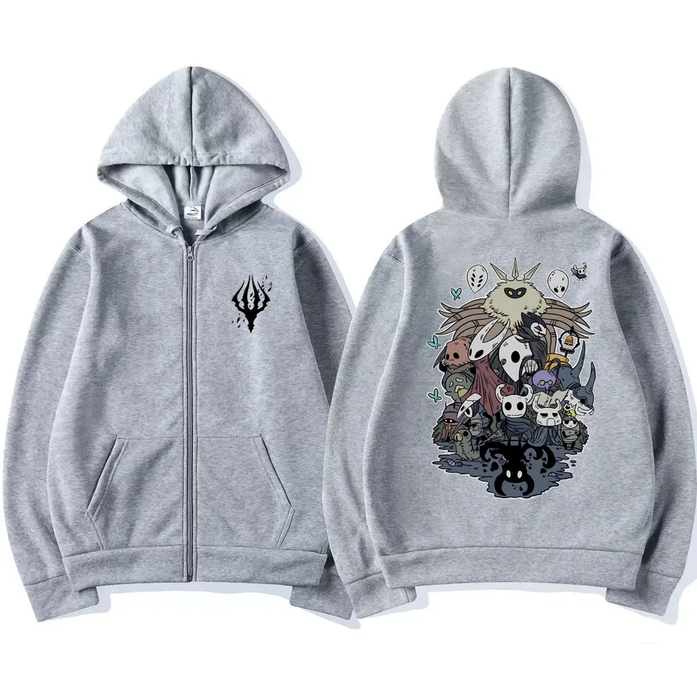 Game Hollow Void Hollow Knight Zipper Hoodie Mens Fashion Hooded Sweatshirt All-match Men Women Anime Black Loose Zip Up Jacket