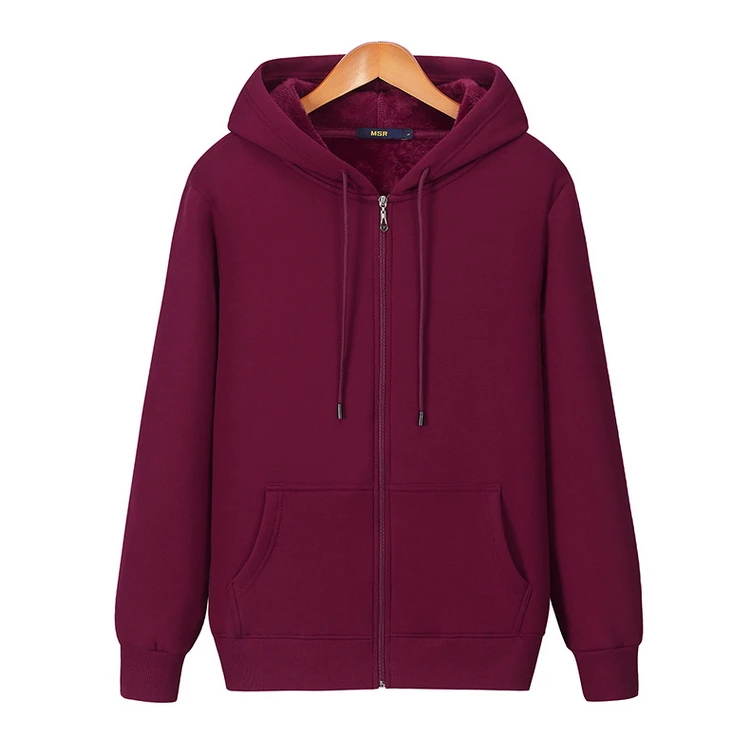 2026 New Autumn Winter Jacket Men Hoodie Velvet Thick Pure Cotton Solid Color Warm And Soft Ladies Zipper Coat Casual Sweatshirt