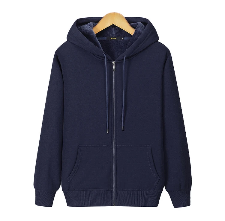 2026 New Autumn Winter Jacket Men Hoodie Velvet Thick Pure Cotton Solid Color Warm And Soft Ladies Zipper Coat Casual Sweatshirt