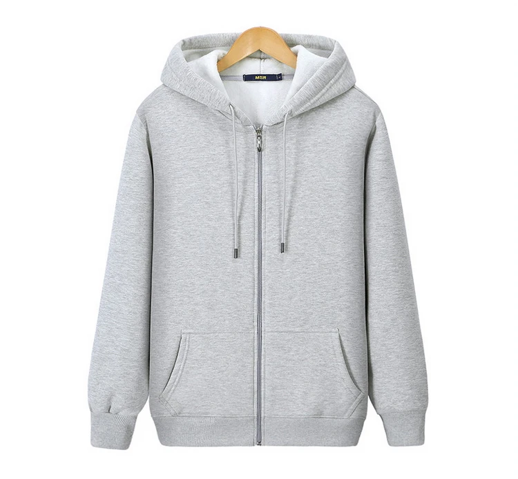 2026 New Autumn Winter Jacket Men Hoodie Velvet Thick Pure Cotton Solid Color Warm And Soft Ladies Zipper Coat Casual Sweatshirt