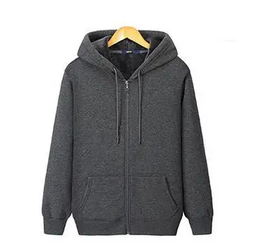2026 New Autumn Winter Jacket Men Hoodie Velvet Thick Pure Cotton Solid Color Warm And Soft Ladies Zipper Coat Casual Sweatshirt