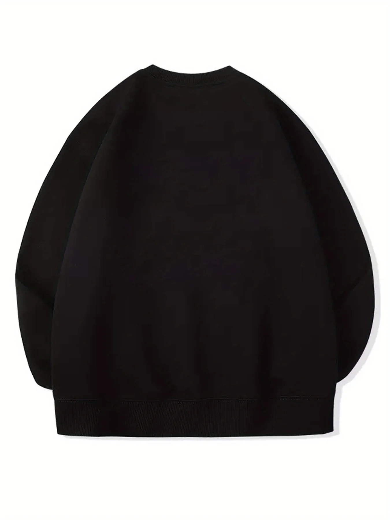 Men's Autumn and Winter Fashionable Casual Loose Futune Letter Graphic Printed Long Sleeved Round Neck Sweatshirt