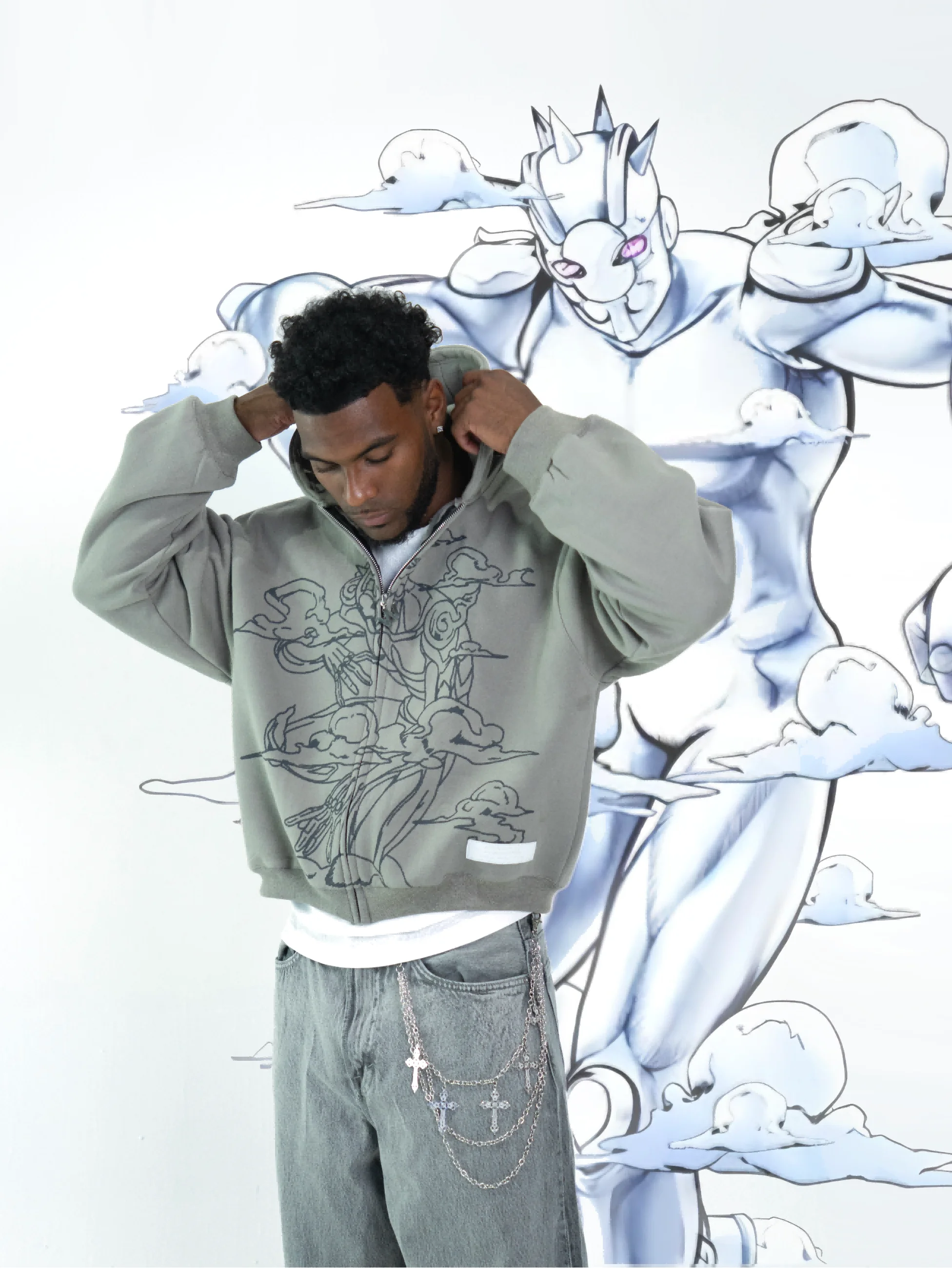 Jojo Bizarre Adventure Hoodies Women Steel Zip Anime Hoodie Harajuku Streetwear Pullover Sweatshirt Y2k Anime Men Clothing
