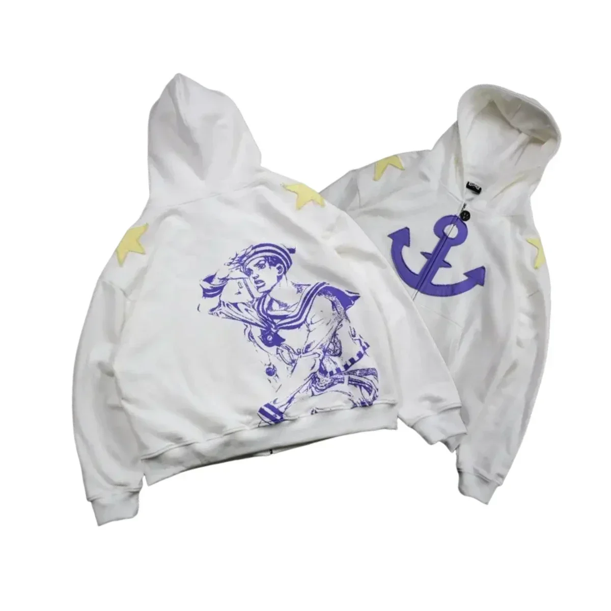 Jojo Bizarre Adventure Hoodies Women Steel Zip Anime Hoodie Harajuku Streetwear Pullover Sweatshirt Y2k Anime Men Clothing