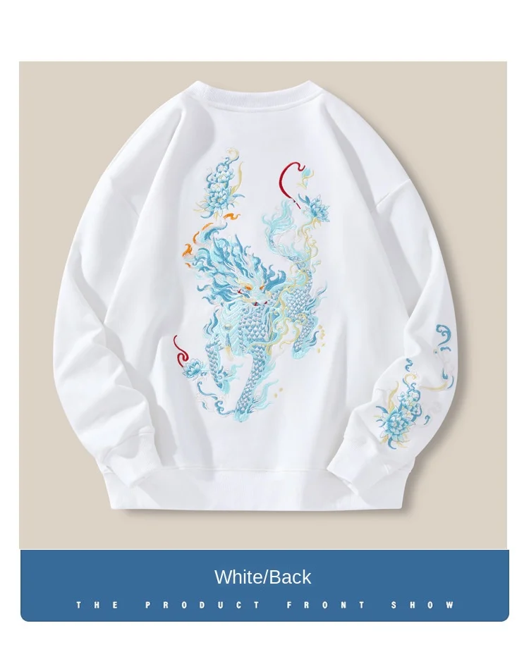 Vintage Hoodies Men Dragon Embroidery Hoodies Women Hip Hop Hooded Sweatshirt Chinese Streetwear Hoody Cotton Fleece Pullover