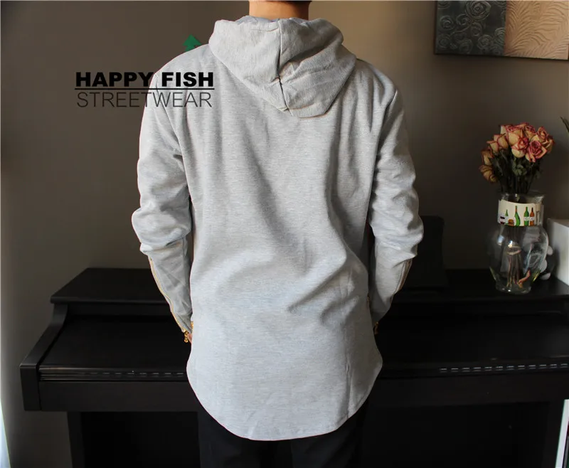 2026 Brand New Mens Hoodies Sweatshirts Streetwear Hip Hop Long Zipper Sweatshirt Cut Extended Men Hoody Sweatshirts For Male