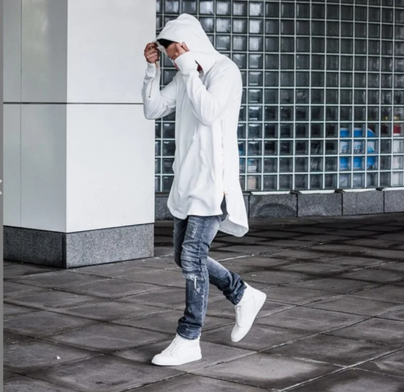 2026 Brand New Mens Hoodies Sweatshirts Streetwear Hip Hop Long Zipper Sweatshirt Cut Extended Men Hoody Sweatshirts For Male
