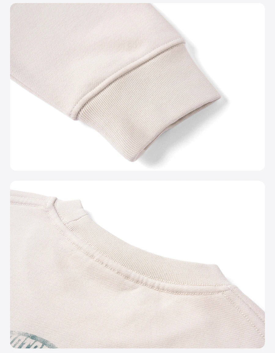SIMWOOD 2026 Autumn Winter New 380gsm Warm Fleece Lining Fabric Washed Vintage Sweatshirts Men Retro Badge Print Pullovers