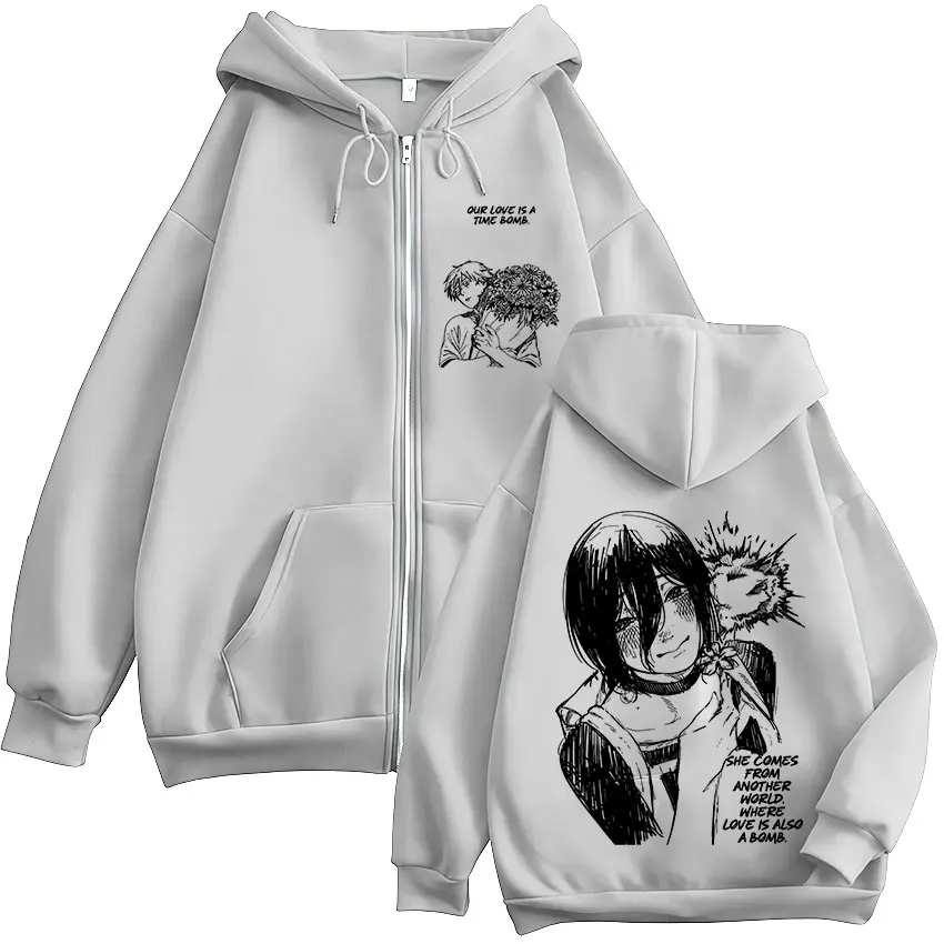 Anime Chainsaw Man Denji Reze manga zipper hoodie men's fashion zipper hoodie jacket jacket