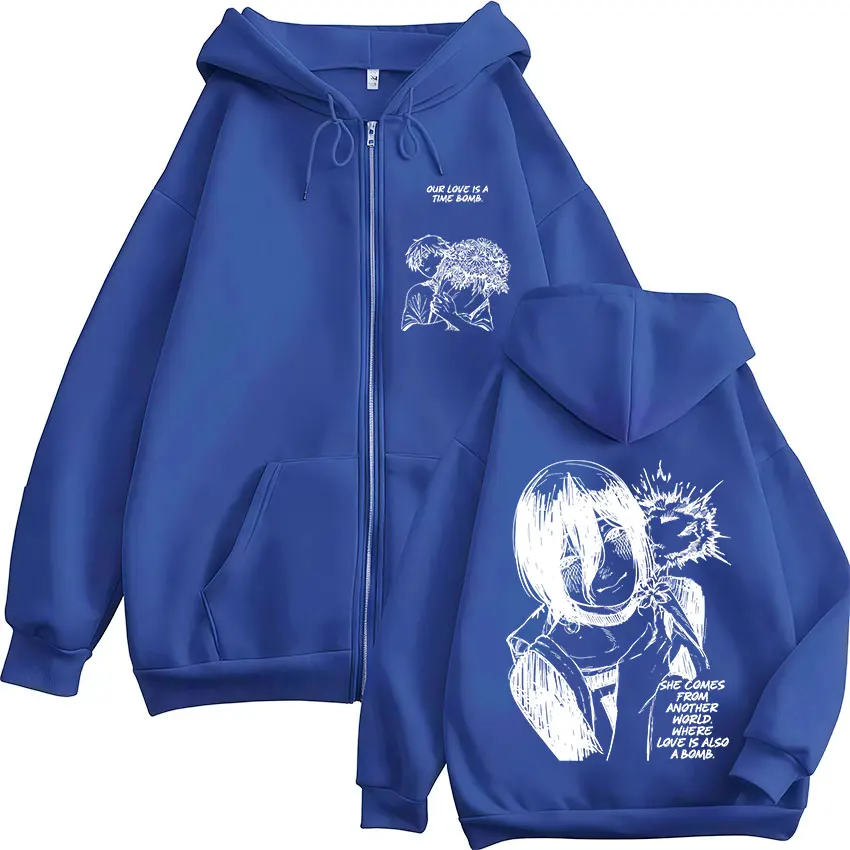 Anime Chainsaw Man Denji Reze manga zipper hoodie men's fashion zipper hoodie jacket jacket