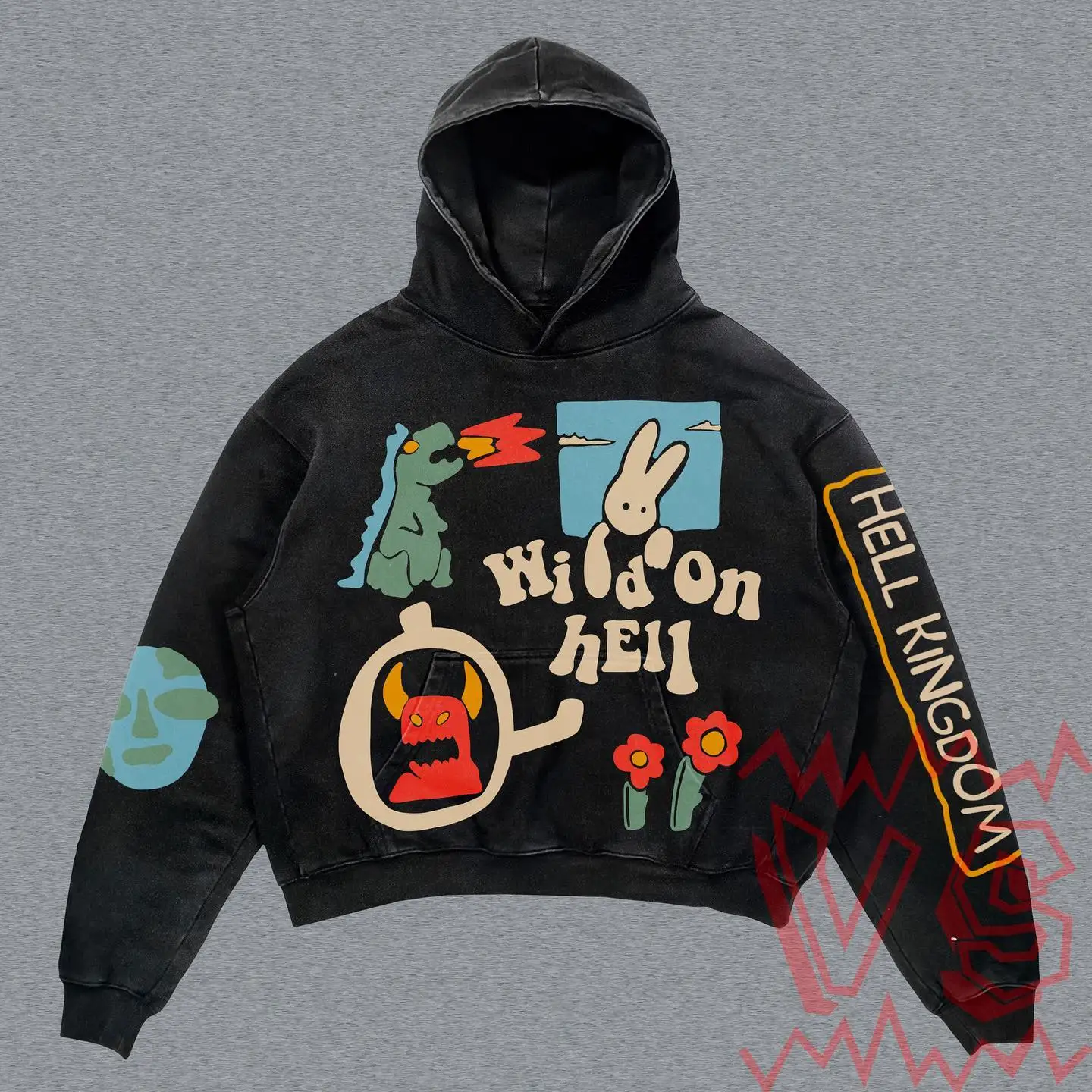Harajuku skull letter oversized sweatshirt hoodie body armor hoodies women goth y2k tops 2026 new streetwear gothic clothes