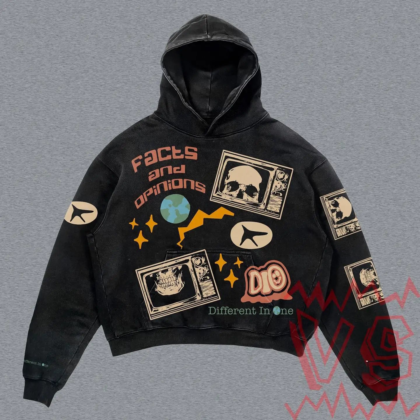 Harajuku skull letter oversized sweatshirt hoodie body armor hoodies women goth y2k tops 2026 new streetwear gothic clothes