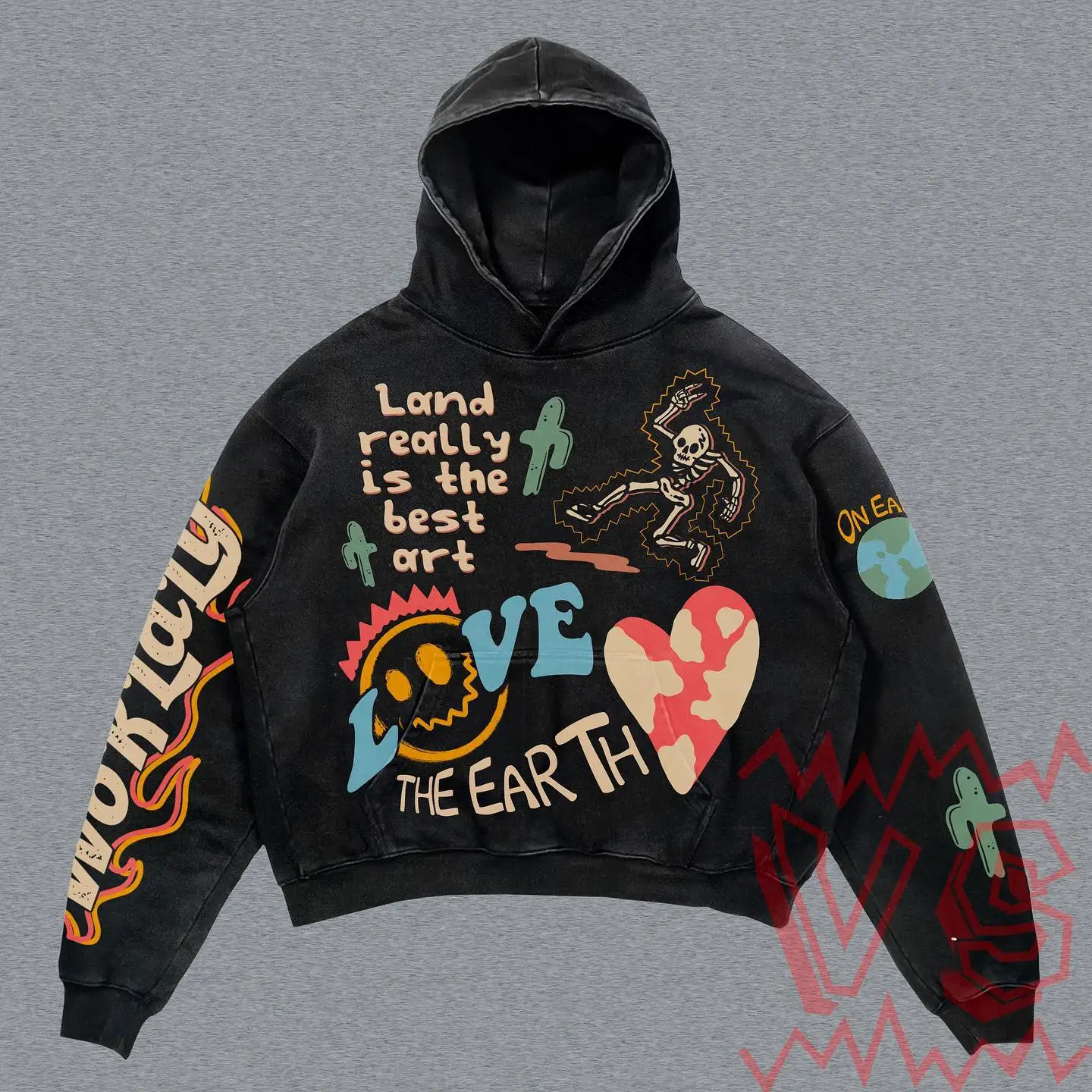 Harajuku skull letter oversized sweatshirt hoodie body armor hoodies women goth y2k tops 2026 new streetwear gothic clothes
