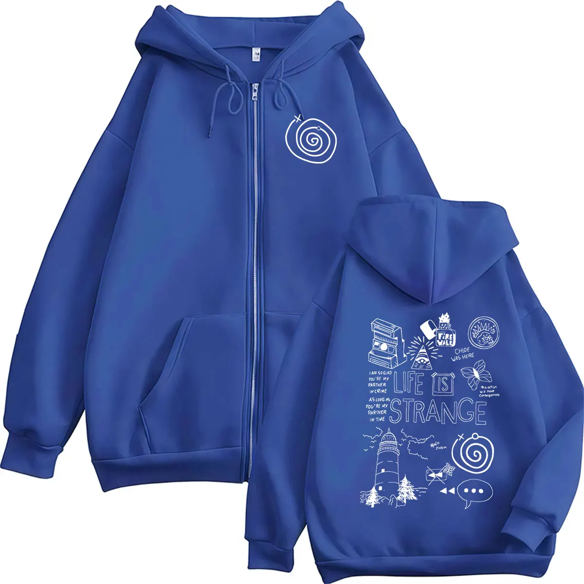 Game "Life is Strange" Printed Zipper Hoodie Men and Women Long Sleeve Fashion Loose Hoodie Loose Hoodie Hoodie Hoodie Coat