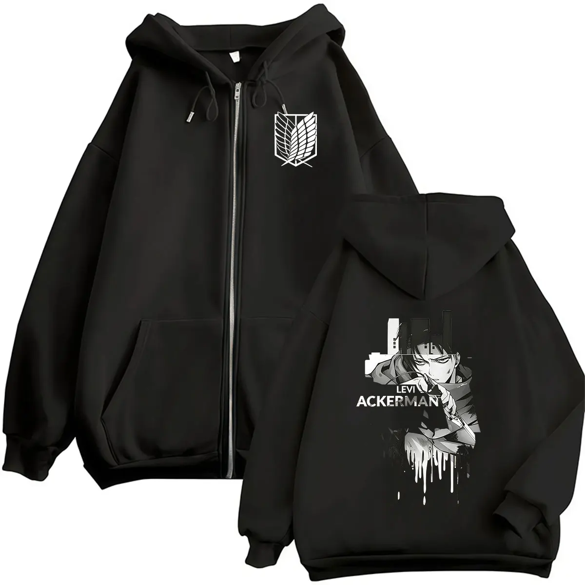 Anime 'Attack on Titan' - Will Ackerman Zipper Hoodie, Retro Fashion for Men and Women, Sweatshirt Casual Long Sleeve Hoodie