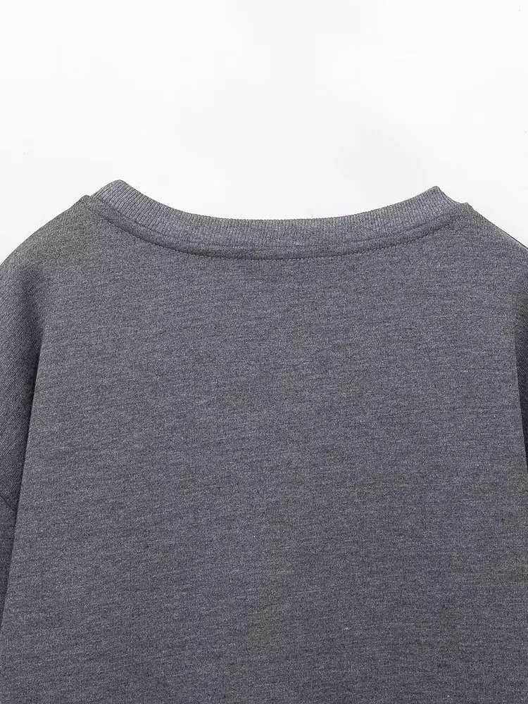 Sivatu TRAF Women Sweatshirts 2026 New Fashion Beauty Girls Print Casual Sweatshirts Female O Neck Hoodies Chic Pullovers Tops