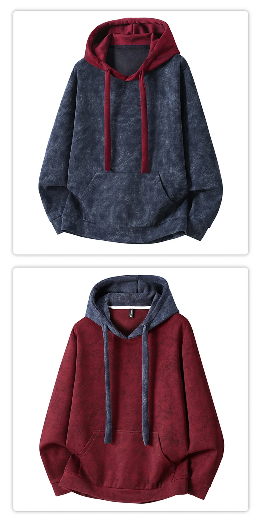 Vintage Tie-dye Hoodie Men 10XL Plus Size Hoodie Spring Autumn Hooded Color Block Hoodies Male Big Size 10XL