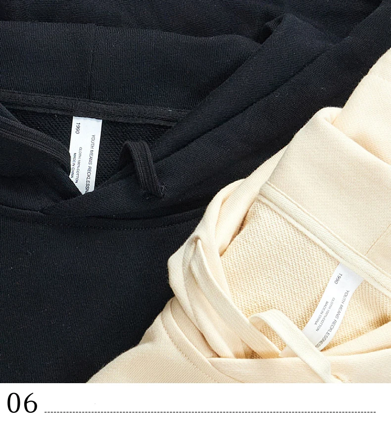 Custom Logo Autumn Unisex 100% Cotton French Terry Loose Fit Hoodie Plain Long Sleeve Drawstring Hooded Sweatshirt