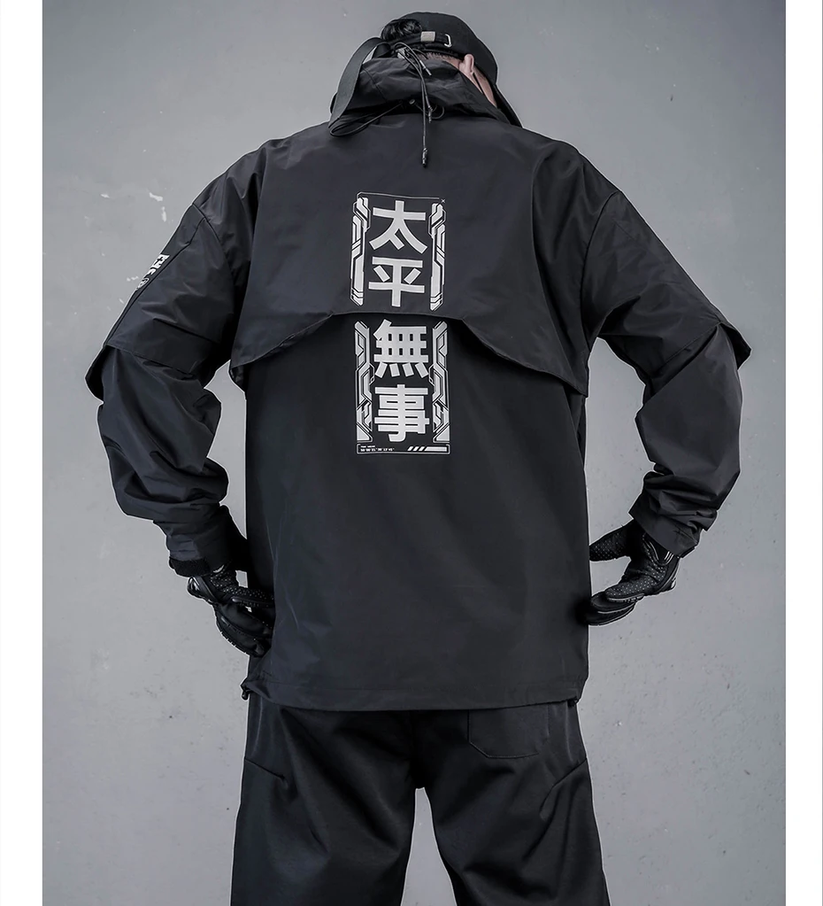 Teachewear Tactical Jackets Men Fashion Streetwear Jackets Hooded Windbreaker Hip Hop Harajuku Jackets