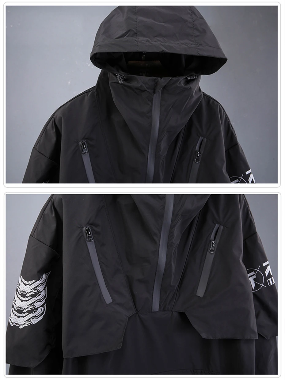 Teachewear Tactical Jackets Men Fashion Streetwear Jackets Hooded Windbreaker Hip Hop Harajuku Jackets