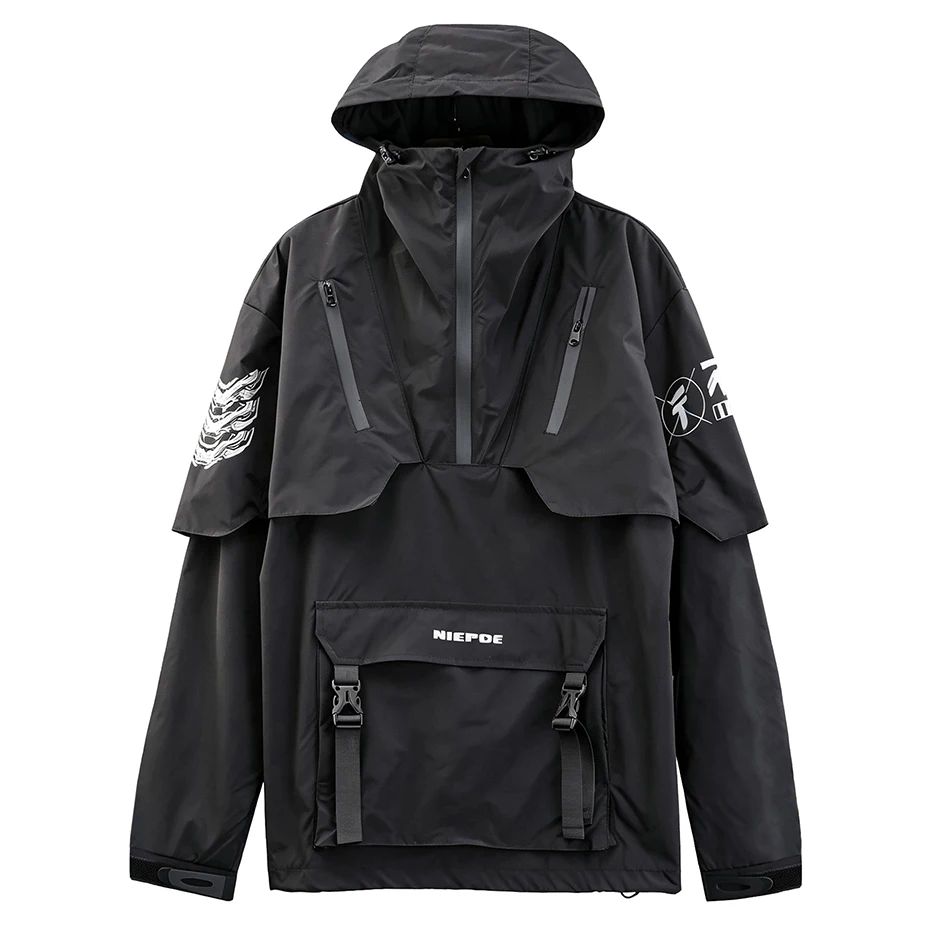 Teachewear Tactical Jackets Men Fashion Streetwear Jackets Hooded Windbreaker Hip Hop Harajuku Jackets