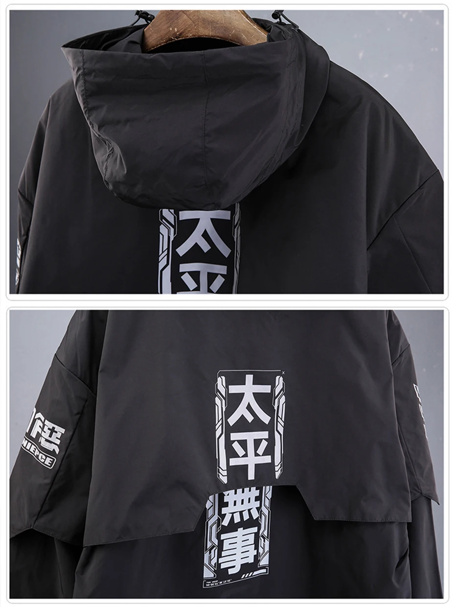 Teachewear Tactical Jackets Men Fashion Streetwear Jackets Hooded Windbreaker Hip Hop Harajuku Jackets