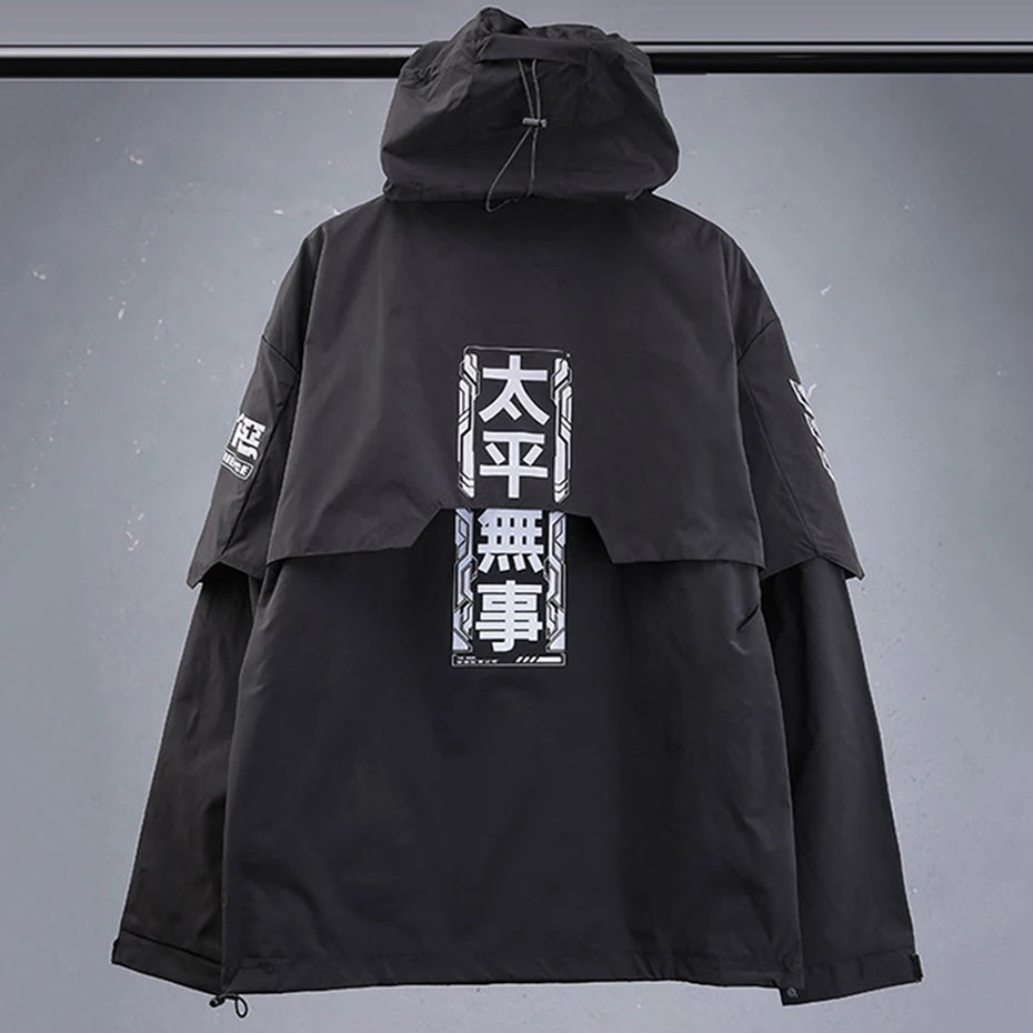 Teachewear Tactical Jackets Men Fashion Streetwear Jackets Hooded Windbreaker Hip Hop Harajuku Jackets