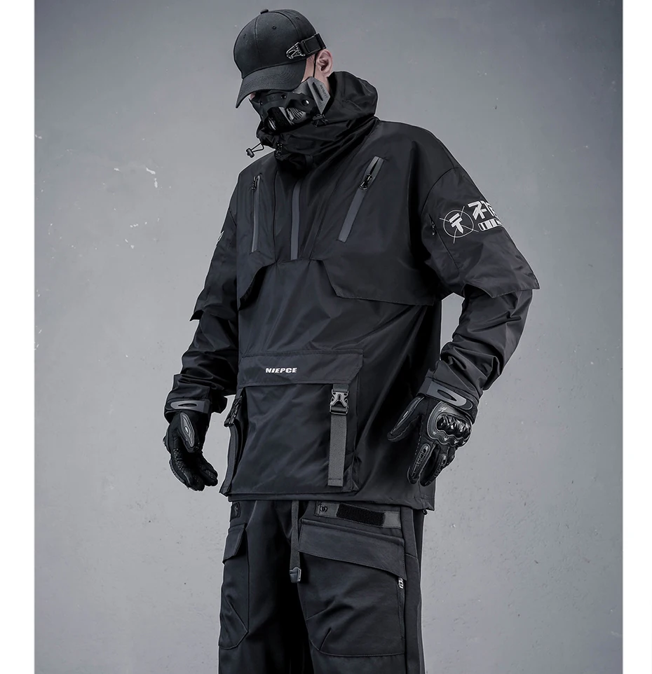 Teachewear Tactical Jackets Men Fashion Streetwear Jackets Hooded Windbreaker Hip Hop Harajuku Jackets