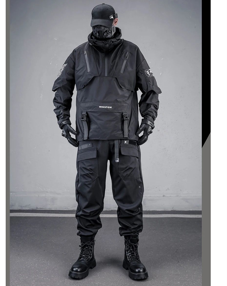 Teachewear Tactical Jackets Men Fashion Streetwear Jackets Hooded Windbreaker Hip Hop Harajuku Jackets