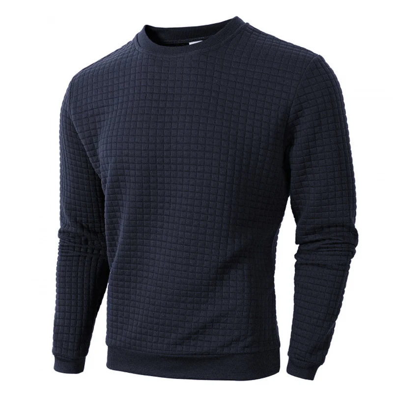 Autumn Men's Crewneck Sweatshirts Soild Color Fall Warm Sweaters Long Sleeve Casual Pullover Shirt Outdoor Lightweight Coats