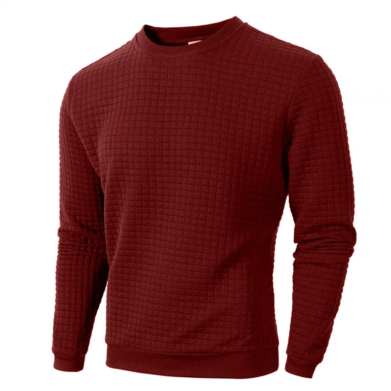 Autumn Men's Crewneck Sweatshirts Soild Color Fall Warm Sweaters Long Sleeve Casual Pullover Shirt Outdoor Lightweight Coats
