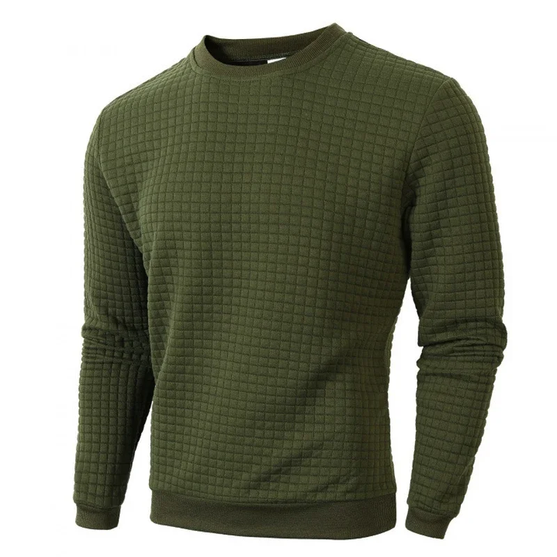 Autumn Men's Crewneck Sweatshirts Soild Color Fall Warm Sweaters Long Sleeve Casual Pullover Shirt Outdoor Lightweight Coats