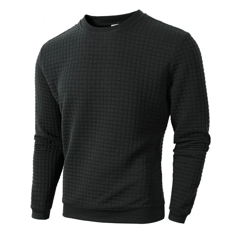Autumn Men's Crewneck Sweatshirts Soild Color Fall Warm Sweaters Long Sleeve Casual Pullover Shirt Outdoor Lightweight Coats