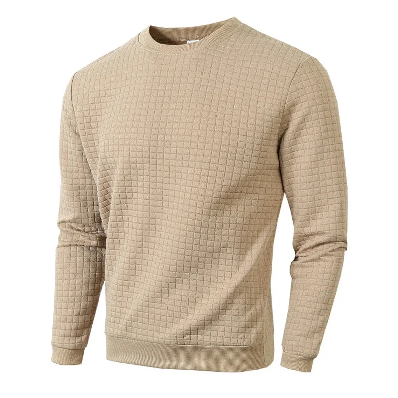 Autumn Men's Crewneck Sweatshirts Soild Color Fall Warm Sweaters Long Sleeve Casual Pullover Shirt Outdoor Lightweight Coats