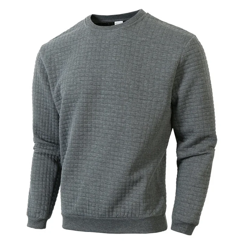 Autumn Men's Crewneck Sweatshirts Soild Color Fall Warm Sweaters Long Sleeve Casual Pullover Shirt Outdoor Lightweight Coats