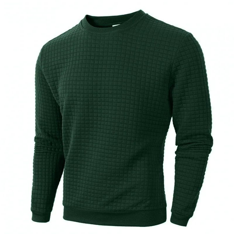 Autumn Men's Crewneck Sweatshirts Soild Color Fall Warm Sweaters Long Sleeve Casual Pullover Shirt Outdoor Lightweight Coats