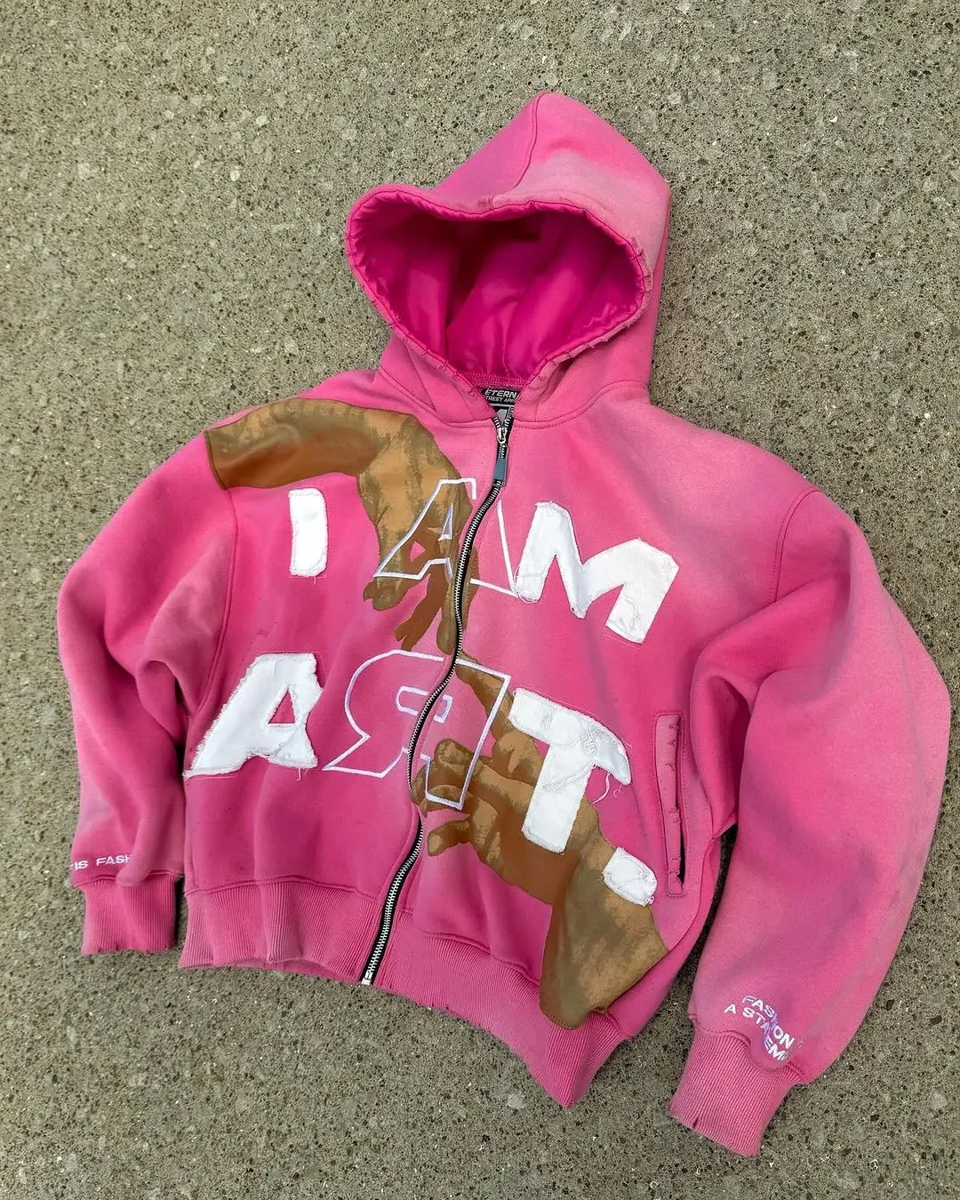 2024 American retro letter printed zipper hoodie hip hop trendy street 2K Harajuku men's punk casual colorful super sweatshirt
