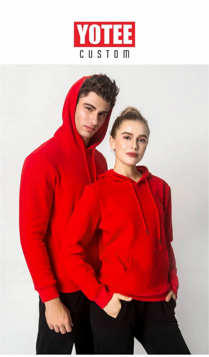 YOTEE Sweatshirt Logo Custom Embroidery/Printing Pure Cotton Company Brand Logo Men's And Women's Hoodies Wholesale