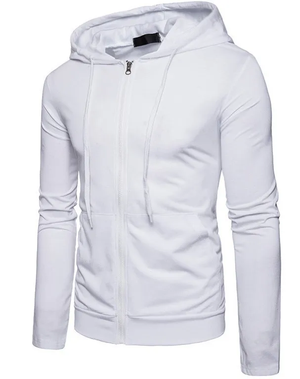 Casual Hooded Sporty Hoodies with Pocket Autumn Spring Notched Collar Patch Pocket Zipper Decoration Men Hoodies and Sweatshirts
