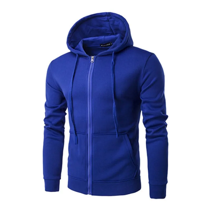 Casual Hooded Sporty Hoodies with Pocket Autumn Spring Notched Collar Patch Pocket Zipper Decoration Men Hoodies and Sweatshirts