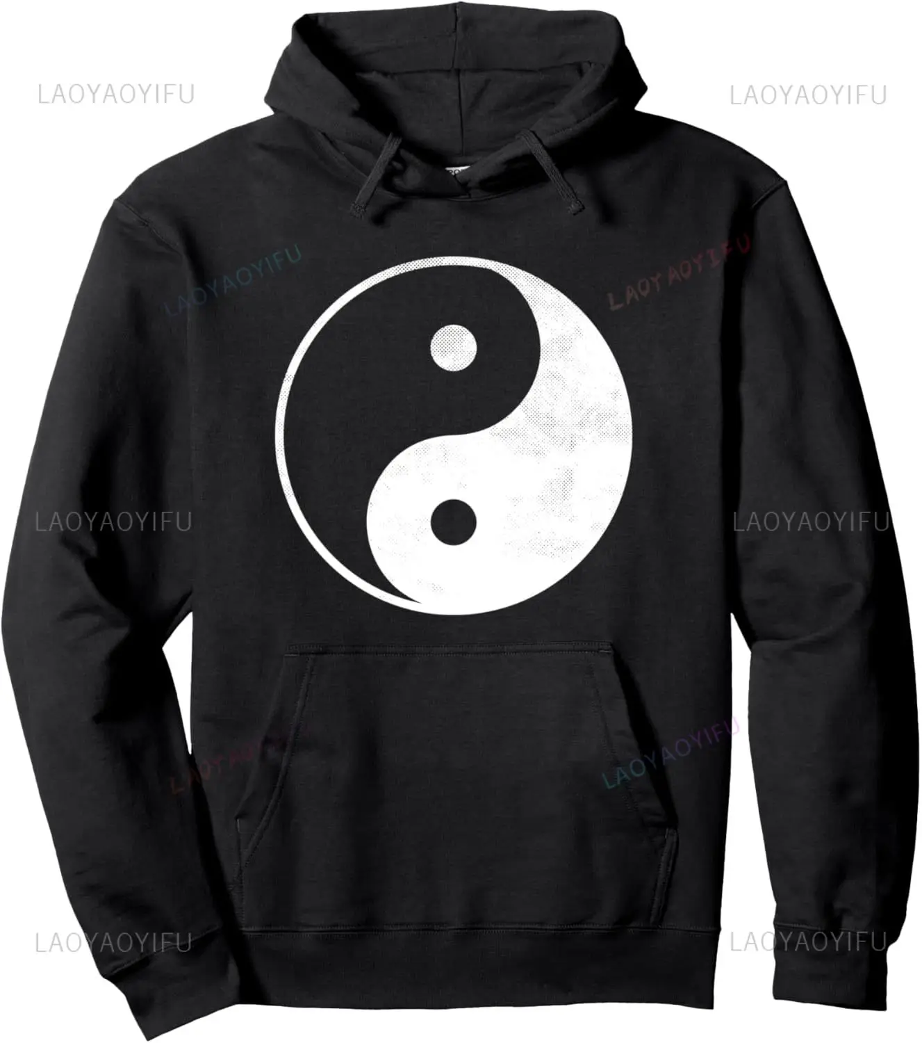 Yin Yang Spiritual Design Meditation Yoga Yinyang Distressed Pullover Hoodie Xwomen Mens Sweatshirt Customizable Hoodie