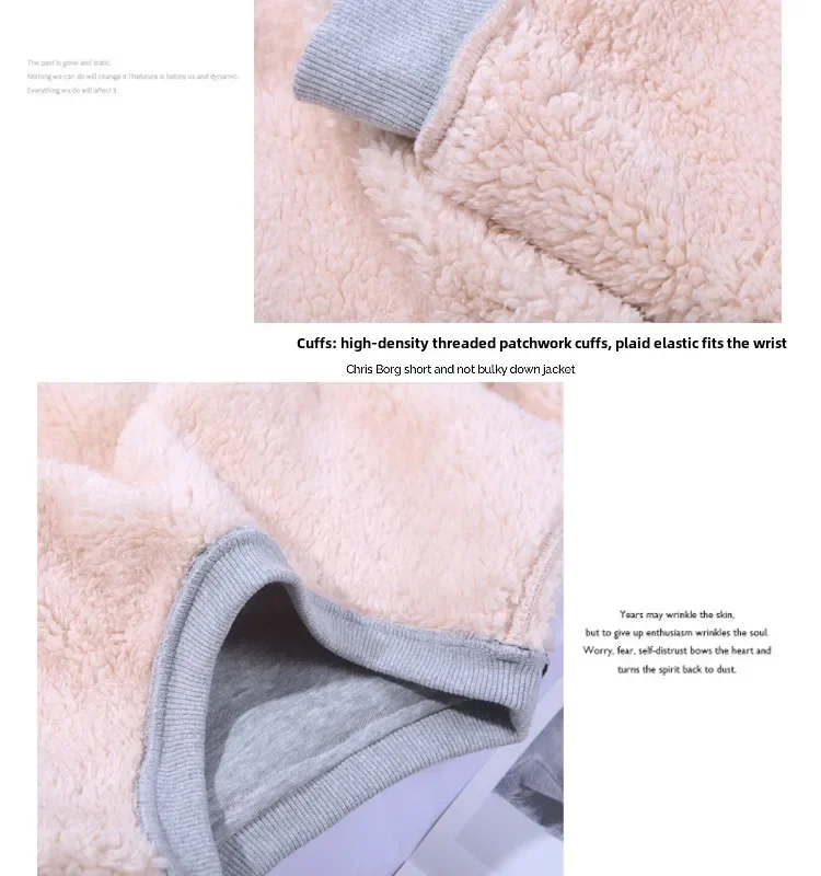 Lamb Velvet Hoodie Men's Thickened Fleece round Neck Casual Versatile Teenage Warm Top Lamb Velvet Jacket Winter Fashion