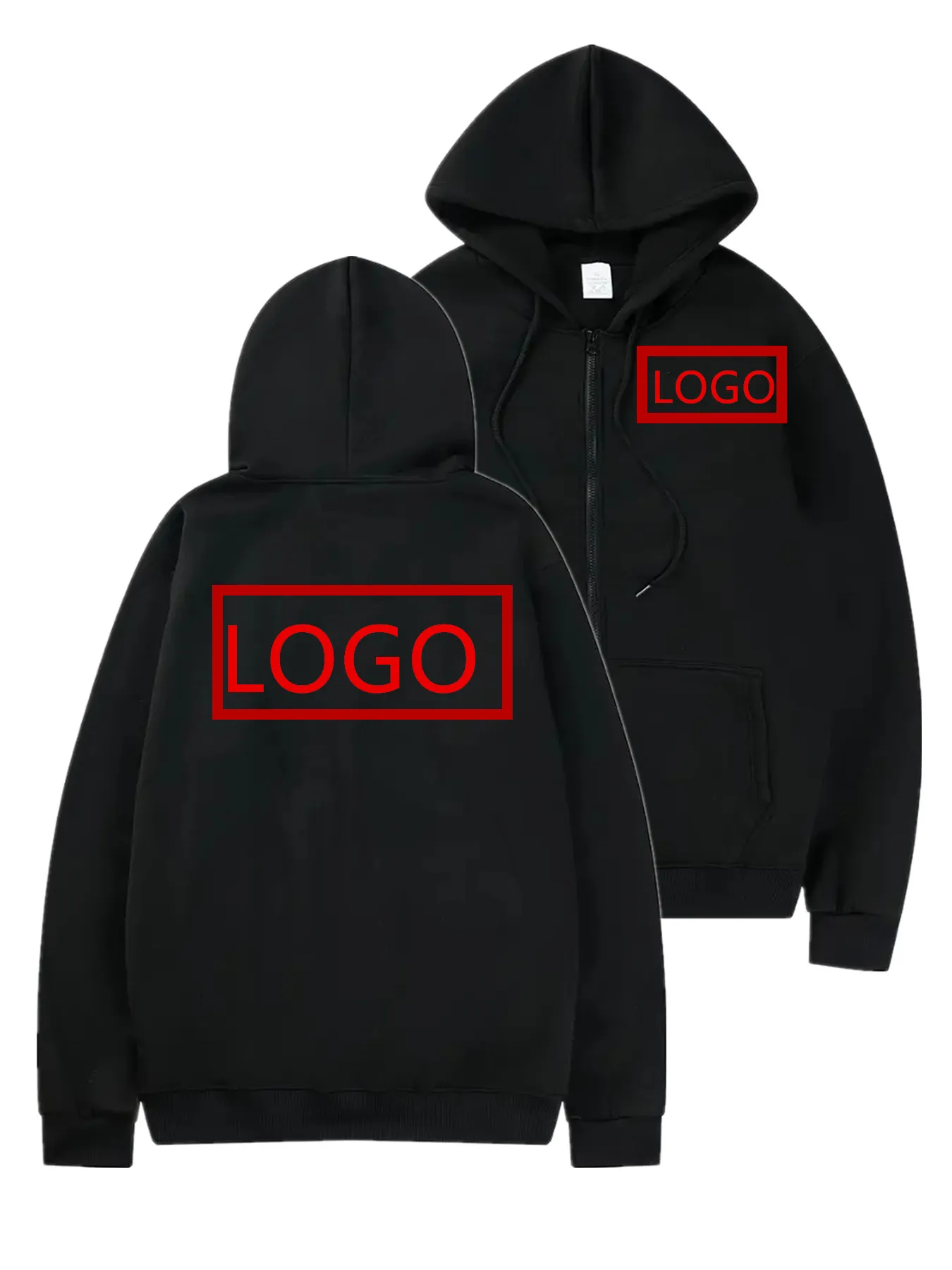 2025 New Fashion Your Own Design Brand Logo/Picture Personalized Custom Anywhere Men Women DIY Zipper cardigan hoodie