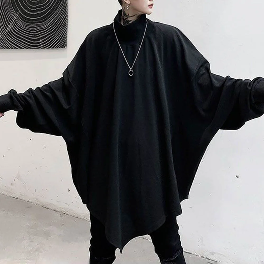 Mens Autumn Sweatshirt Bat Sleeve Dark Gothic Sweatshirt Streetwear Nightclub Stage Performance Fashion Top Men'S Clothing 2025