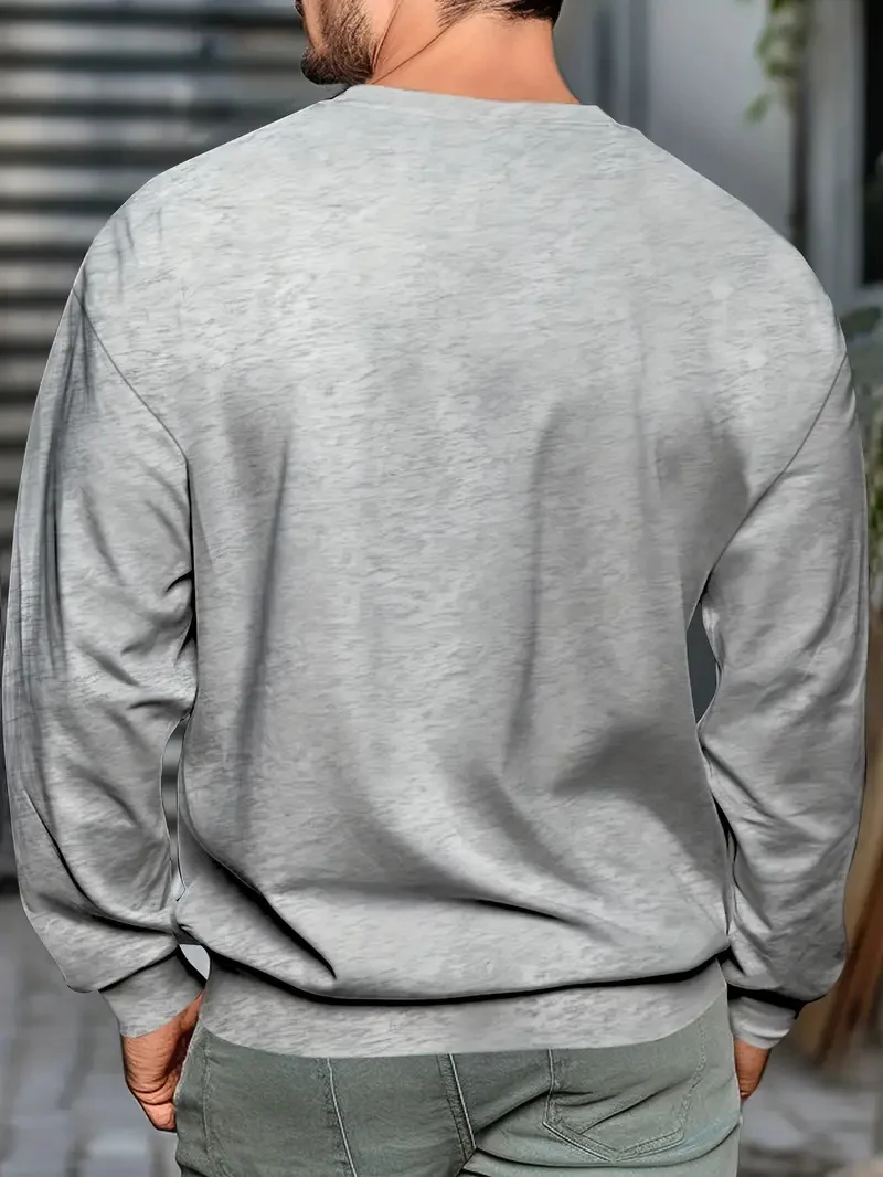 Men's Autumn and Winter Fashionable Casual Loose Fashion Letter Printed Long-Sleeved Round Neck Sweatshirt